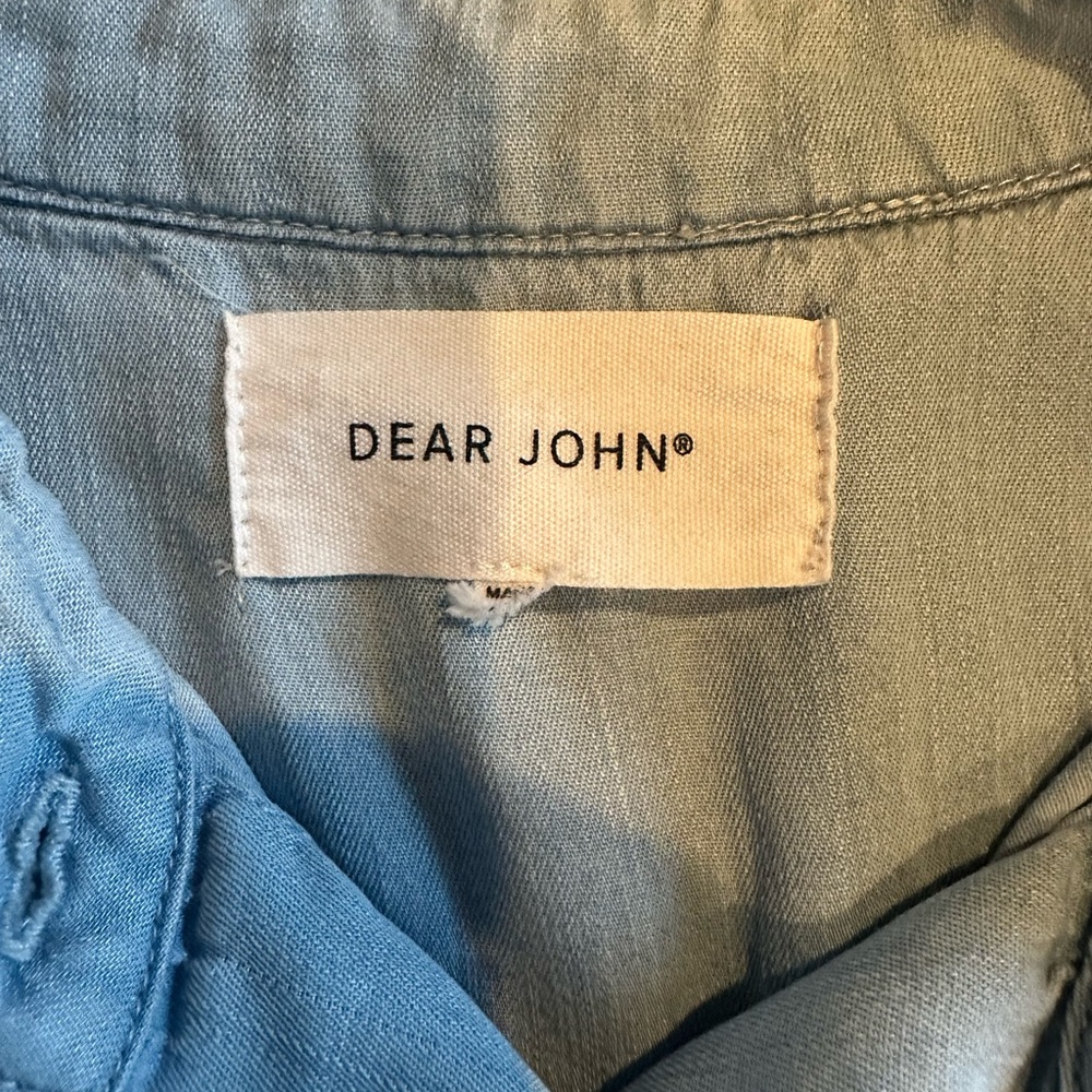Dear John Light Blue Button Down Collared Jean Dr… - image 3